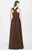ColsBM Nala Chocolate Brown Simple Wide Square Sleeveless Zip up Chiffon Floor Length Bridesmaid Dresses