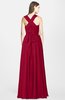 ColsBM Nala Dark Red Simple Wide Square Sleeveless Zip up Chiffon Floor Length Bridesmaid Dresses