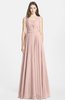 ColsBM Nala Dusty Rose Simple Wide Square Sleeveless Zip up Chiffon Floor Length Bridesmaid Dresses