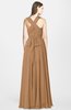 ColsBM Nala Light Brown Simple Wide Square Sleeveless Zip up Chiffon Floor Length Bridesmaid Dresses