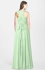 ColsBM Nala Light Green Simple Wide Square Sleeveless Zip up Chiffon Floor Length Bridesmaid Dresses