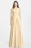 ColsBM Nala Marzipan Simple Wide Square Sleeveless Zip up Chiffon Floor Length Bridesmaid Dresses