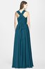 ColsBM Nala Moroccan Blue Simple Wide Square Sleeveless Zip up Chiffon Floor Length Bridesmaid Dresses