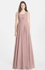 ColsBM Nala Nectar Pink Simple Wide Square Sleeveless Zip up Chiffon Floor Length Bridesmaid Dresses