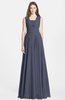 ColsBM Nala Nightshadow Blue Simple Wide Square Sleeveless Zip up Chiffon Floor Length Bridesmaid Dresses