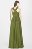 ColsBM Nala Olive Green Simple Wide Square Sleeveless Zip up Chiffon Floor Length Bridesmaid Dresses