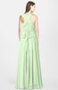 ColsBM Nala Pale Green Simple Wide Square Sleeveless Zip up Chiffon Floor Length Bridesmaid Dresses