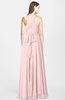 ColsBM Nala Pastel Pink Simple Wide Square Sleeveless Zip up Chiffon Floor Length Bridesmaid Dresses