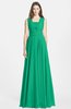 ColsBM Nala Pepper Green Simple Wide Square Sleeveless Zip up Chiffon Floor Length Bridesmaid Dresses