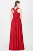 ColsBM Nala Red Simple Wide Square Sleeveless Zip up Chiffon Floor Length Bridesmaid Dresses
