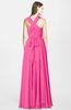 ColsBM Nala Rose Pink Simple Wide Square Sleeveless Zip up Chiffon Floor Length Bridesmaid Dresses