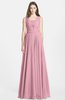 ColsBM Nala Rosebloom Simple Wide Square Sleeveless Zip up Chiffon Floor Length Bridesmaid Dresses