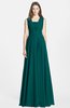 ColsBM Nala Shaded Spruce Simple Wide Square Sleeveless Zip up Chiffon Floor Length Bridesmaid Dresses