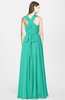 ColsBM Nala Viridian Green Simple Wide Square Sleeveless Zip up Chiffon Floor Length Bridesmaid Dresses