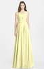 ColsBM Nala Wax Yellow Simple Wide Square Sleeveless Zip up Chiffon Floor Length Bridesmaid Dresses