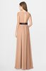 ColsBM Madalyn Almost Apricot Glamorous Sleeveless Zip up Chiffon Floor Length Ruching Bridesmaid Dresses