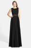 ColsBM Madalyn Black Glamorous Sleeveless Zip up Chiffon Floor Length Ruching Bridesmaid Dresses