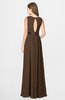ColsBM Madalyn Chocolate Brown Glamorous Sleeveless Zip up Chiffon Floor Length Ruching Bridesmaid Dresses