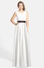 ColsBM Madalyn Cloud White Glamorous Sleeveless Zip up Chiffon Floor Length Ruching Bridesmaid Dresses