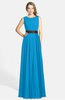 ColsBM Madalyn Cornflower Blue Glamorous Sleeveless Zip up Chiffon Floor Length Ruching Bridesmaid Dresses