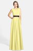 ColsBM Madalyn Daffodil Glamorous Sleeveless Zip up Chiffon Floor Length Ruching Bridesmaid Dresses