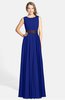 ColsBM Madalyn Electric Blue Glamorous Sleeveless Zip up Chiffon Floor Length Ruching Bridesmaid Dresses