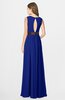 ColsBM Madalyn Electric Blue Glamorous Sleeveless Zip up Chiffon Floor Length Ruching Bridesmaid Dresses