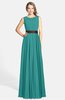 ColsBM Madalyn Emerald Green Glamorous Sleeveless Zip up Chiffon Floor Length Ruching Bridesmaid Dresses