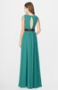 ColsBM Madalyn Emerald Green Glamorous Sleeveless Zip up Chiffon Floor Length Ruching Bridesmaid Dresses
