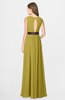 ColsBM Madalyn Golden Olive Glamorous Sleeveless Zip up Chiffon Floor Length Ruching Bridesmaid Dresses