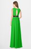 ColsBM Madalyn Jasmine Green Glamorous Sleeveless Zip up Chiffon Floor Length Ruching Bridesmaid Dresses