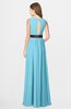 ColsBM Madalyn Light Blue Glamorous Sleeveless Zip up Chiffon Floor Length Ruching Bridesmaid Dresses