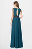 ColsBM Madalyn Moroccan Blue Glamorous Sleeveless Zip up Chiffon Floor Length Ruching Bridesmaid Dresses