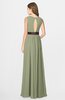 ColsBM Madalyn Moss Green Glamorous Sleeveless Zip up Chiffon Floor Length Ruching Bridesmaid Dresses