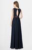 ColsBM Madalyn Navy Blue Glamorous Sleeveless Zip up Chiffon Floor Length Ruching Bridesmaid Dresses