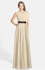 ColsBM Madalyn Novelle Peach Glamorous Sleeveless Zip up Chiffon Floor Length Ruching Bridesmaid Dresses