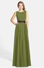 ColsBM Madalyn Olive Green Glamorous Sleeveless Zip up Chiffon Floor Length Ruching Bridesmaid Dresses
