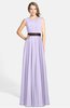 ColsBM Madalyn Pastel Lilac Glamorous Sleeveless Zip up Chiffon Floor Length Ruching Bridesmaid Dresses