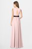 ColsBM Madalyn Pastel Pink Glamorous Sleeveless Zip up Chiffon Floor Length Ruching Bridesmaid Dresses