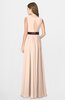 ColsBM Madalyn Peach Puree Glamorous Sleeveless Zip up Chiffon Floor Length Ruching Bridesmaid Dresses