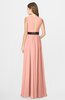 ColsBM Madalyn Peach Glamorous Sleeveless Zip up Chiffon Floor Length Ruching Bridesmaid Dresses