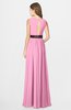 ColsBM Madalyn Pink Glamorous Sleeveless Zip up Chiffon Floor Length Ruching Bridesmaid Dresses