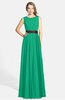 ColsBM Madalyn Sea Green Glamorous Sleeveless Zip up Chiffon Floor Length Ruching Bridesmaid Dresses