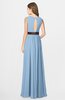 ColsBM Madalyn Sky Blue Glamorous Sleeveless Zip up Chiffon Floor Length Ruching Bridesmaid Dresses