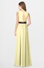 ColsBM Madalyn Soft Yellow Glamorous Sleeveless Zip up Chiffon Floor Length Ruching Bridesmaid Dresses