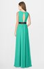 ColsBM Madalyn Viridian Green Glamorous Sleeveless Zip up Chiffon Floor Length Ruching Bridesmaid Dresses