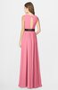 ColsBM Madalyn Watermelon Glamorous Sleeveless Zip up Chiffon Floor Length Ruching Bridesmaid Dresses