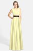 ColsBM Madalyn Wax Yellow Glamorous Sleeveless Zip up Chiffon Floor Length Ruching Bridesmaid Dresses