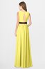 ColsBM Madalyn Yellow Iris Glamorous Sleeveless Zip up Chiffon Floor Length Ruching Bridesmaid Dresses