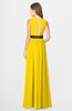 ColsBM Madalyn Yellow Glamorous Sleeveless Zip up Chiffon Floor Length Ruching Bridesmaid Dresses